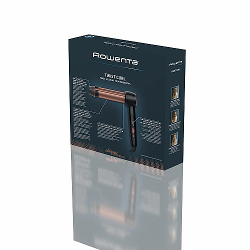 Стайлер Rowenta Twist Curl, автоматичний, темп.режимів-4, 150C–210С, кераміка, рукавика та термопідкладка, чорно-золотий