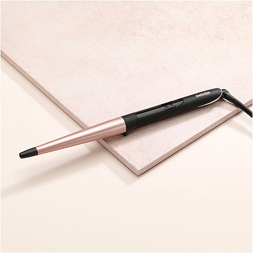 Плойка Babyliss Rose Quartz, конусна, 64Вт, темп.режимів-6, D -13-25mm, 160-210С, кераміка, чорно-рожевий