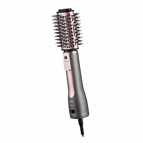 Фен-щетка ARDESTO Brush Pink Touch, 1200Вт, 2 скорости, 2 темп. режимы, LED-дисплей, функция ионизации, 4 насадки, серый+розовый