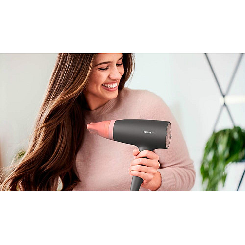 Фен Philips 3000 Series, 2100Вт, 3 режима, ионизация, холл. обдув, черно-розовый