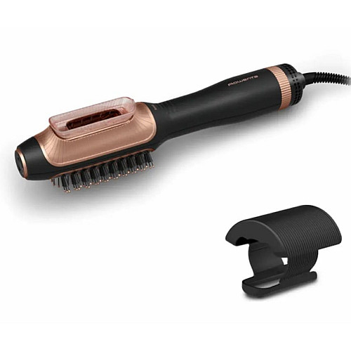 Фен-щетка Rowenta Reverso Dry&Brush 2в1, 1200Вт, 3 режима, иониз-я, холл. обдув, насадок-2, керамика, черно-золотистый.
