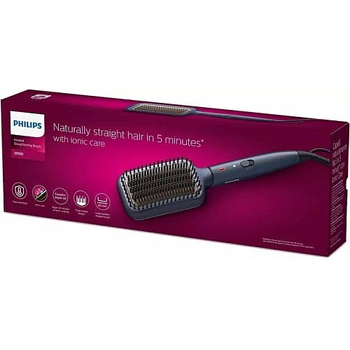 Щетка-выпрямитель Philips Series 5000, темп. режимов-3, 150-200С, керамика, синий