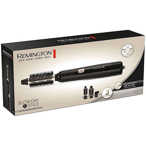 Фен-щетка Remington Blow Dry&Style Caring, 800Вт, 2 режима, ионизация, холл. обдув, керамика, черный
