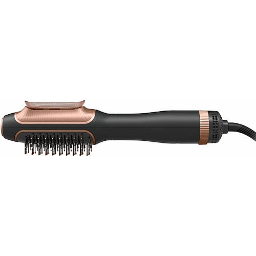 Фен-щетка Rowenta Reverso Dry&Brush 2в1, 1200Вт, 3 режима, иониз-я, холл. обдув, насадок-2, керамика, черно-золотистый.