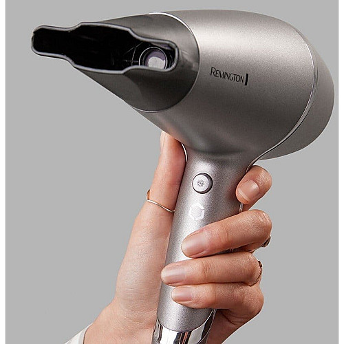 Фен Remington ProLuxe You Adaptive, 2400Вт, 3 режима, диффузор, иониз-я, холл. обдув, турбо режим, серый