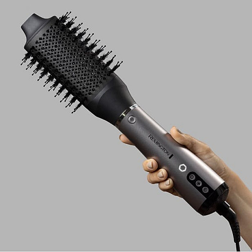 Фен-щетка Remington ProLuxe You Adaptive, 1000Вт, 3 режима, ионизация, холл. обдув, керамика, серый