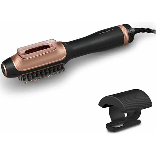 Фен-щетка Rowenta Reverso Dry&Brush 2в1, 1200Вт, 3 режима, иониз-я, холл. обдув, насадок-2, керамика, черно-золотистый.
