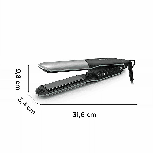 Выпрямитель Rowenta Thermostyle, темп. режимов-5, 150-230С, дисплей, ионизация, керамика, титан, черно-серый