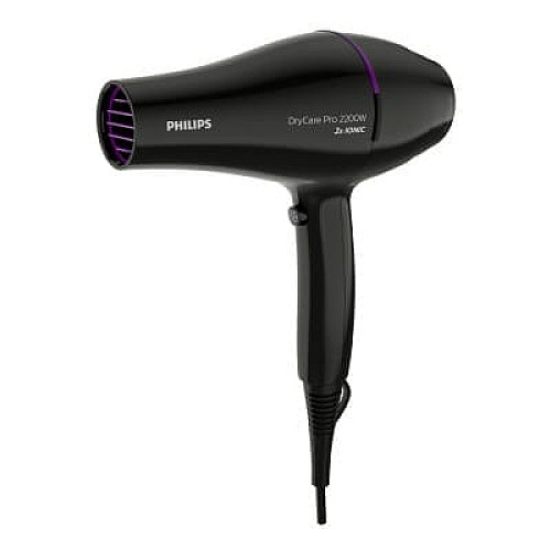 Фен Philips DryCare ACmotor, 2200Вт, 3 режима, диффузор, иониз-я, холл. обдув, черный