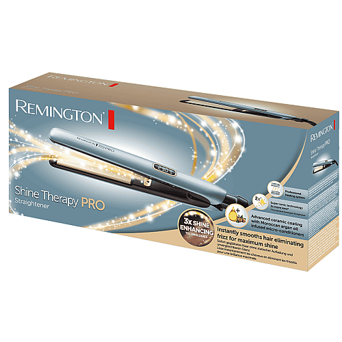 Выпрямитель Remington Shine Therapy PRO, 54Вт, темп. режимов-9, 150-230С, дисплей, ионизация, керамика, голубой
