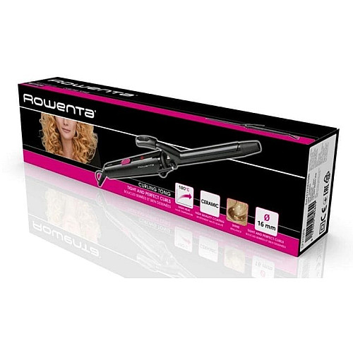 Плойка Rowenta Curling Tong, 25Вт, темп. режимов-1, D-16mm, >180С, керамика, черный