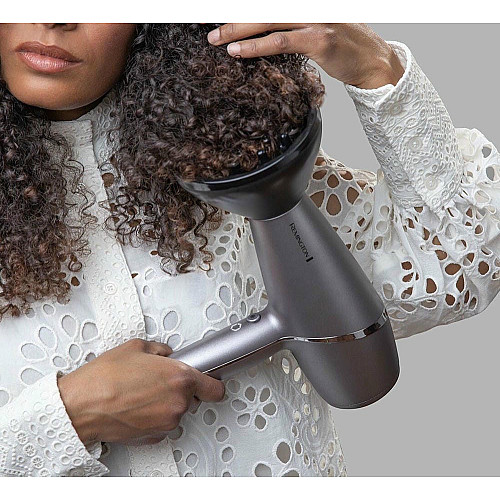 Фен Remington ProLuxe You Adaptive, 2400Вт, 3 режима, диффузор, иониз-я, холл. обдув, турбо режим, серый