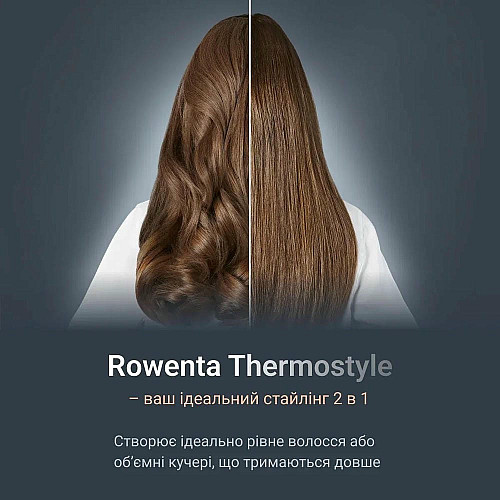 Выпрямитель Rowenta Thermostyle, темп. режимов-5, 150-230С, дисплей, ионизация, керамика, титан, черно-серый