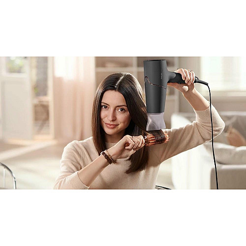 Фен Philips 5000 Series, 2300 Вт, 3 режима, диффузор, иониз-я, холл. обдув, черный
