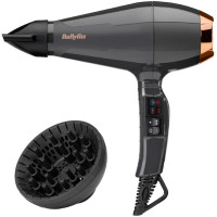 Фен Babyliss Air Pro, 2200Вт, 2 режима, диффузор, иониз-я, холл. обдув, черный