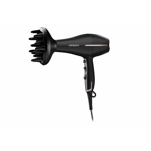 Фен Ardesto HD-Y220PRO, 1850-2200Вт, 2 скорости, 3 темп. режимы, диффузор, черный + золото