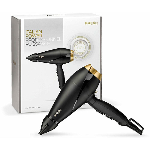 Фен Babyliss AC motor PRO, 2000Вт, 2 режима, диффузор, холл. обдув, черный