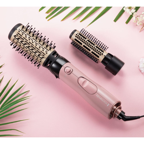 Фен-щітка Remington Coconut Smooth, 1000Вт, 2 режими, іонізація, хол. обдув, 2 насадки, чорно-рожевий