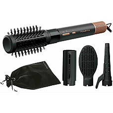 Фен-щітка Rowenta Air Shape, 1300Вт, 3 режими, іоніз-я, хол. обдув, 4 насадки, кераміка, чорно-золотий