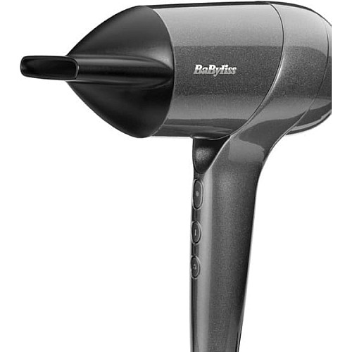 Фен Babyliss Titanium Shine, 1600Вт, 3 режима, ионизация, холл. обдув, 2 насадки, темно-серый