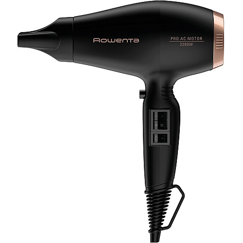 Фен Rowenta Compact PRO+, 2200Вт, 2 режими, дифузор, іоніз-я, хол. обдув, чорний