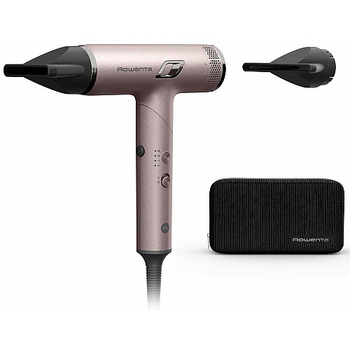 Фен Rowenta T-Shape Maestria Nano Foldable, 1700Вт, 3 режима, иониз-я, холл. обдув, кейс, розовый