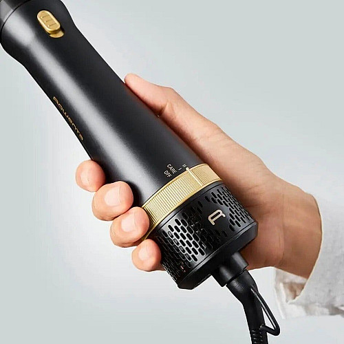 Фен-щетка Rowenta Express Style, 800Вт, 3 режима, иониз-я, холл. обдув, керамика, турмалин, черно-золотой