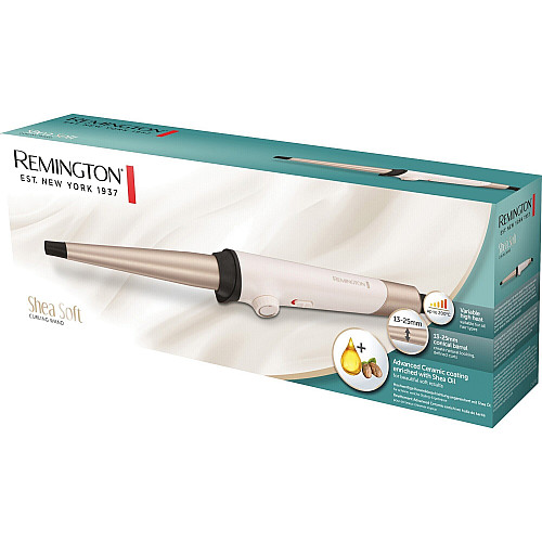 Плойка Remington Shea Soft, конусна, 39Вт, D -13-25 mm, 130-200С, кераміка, біло-золотий
