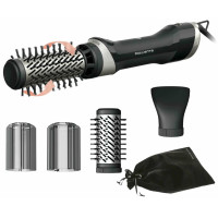 Фен-щітка Rowenta Brush Active, 1000Вт, 3 режими, іоніз-я, хол. обдув, оберт. насадка, 3 насадки, кераміка, чорний
