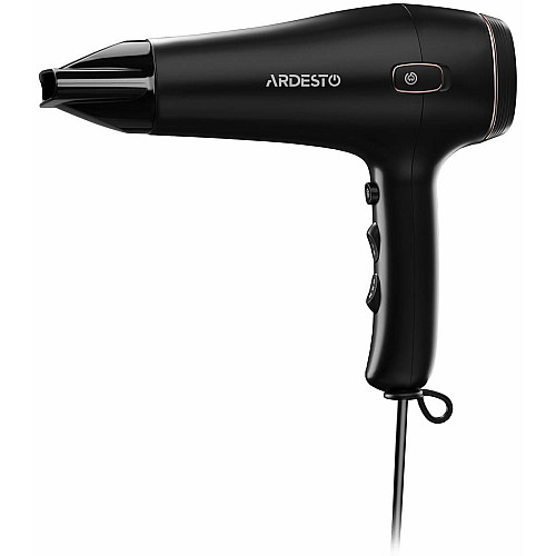 Фен ARDESTO HD-Y210, 1750-2100Вт, 2 скорости, 3темп.режимы, авто.смотка шнура, черный
