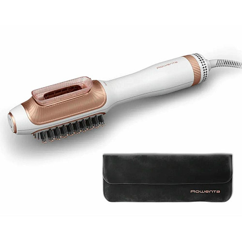 Фен-щетка Rowenta Reverso Dry&Brush 2в1, 1200Вт, 3 режима, иониз-я, холл. обдув, насадок-2, керамика, бело-золотистый.