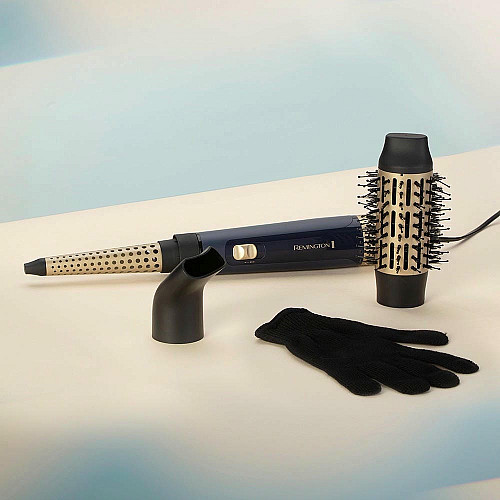 Фен-щетка Remington Sapphire Luxe, 1000Вт, 2 режима, иониз-я, холл. обдув, керамика, сапфировый