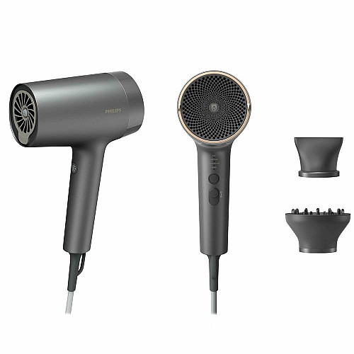 Фен Philips 7000 Series, 1800Вт, 4 режима, DC Motor, диффузор, иониз-я, холл. обдув, серый