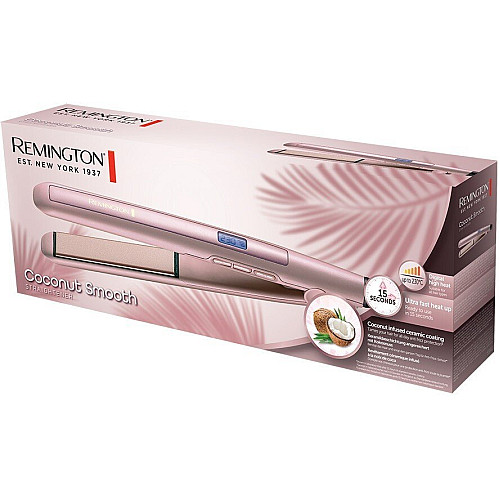 Выпрямитель Remington Coconut Smooth, 47Вт, темп. режимов-9, 150-230С, дисплей, керамика, розовый
