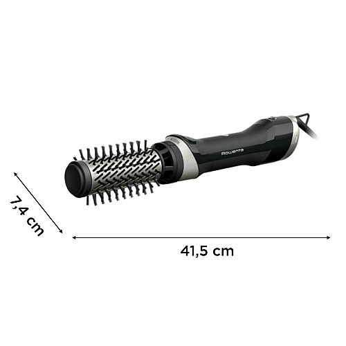 Фен-щетка Rowenta Renewal Brush Active, 1000Вт, 3 режима, иониз-я, холл. обдув, оборот. насадка, 5 насадок, керамика, черный