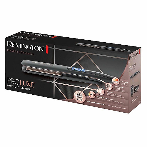 Выпрямитель Remington ProLuxe Midnight Edition, 52Вт, темп. режимов-10, 150-230С, дисплей, керамика, черный