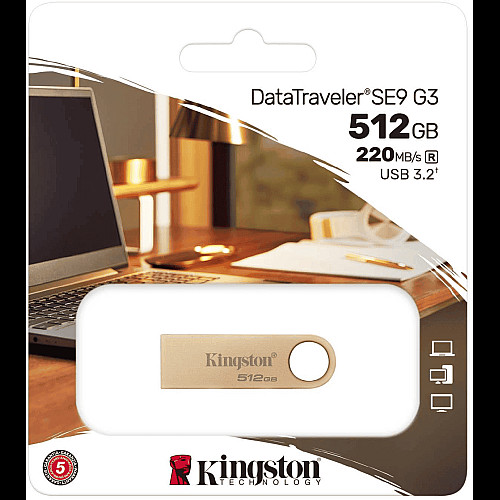 Накопичувач Kingston  512GB USB 3.2 Type-A Gen1 DT SE9 G3