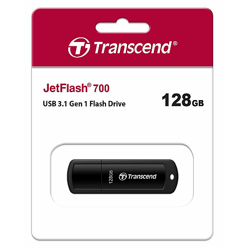 Накопичувач Transcend 128GB USB 3.1 Type-A JetFlash 700 Чорний