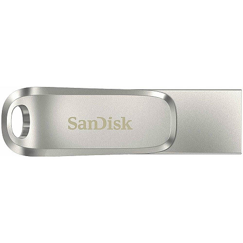 Накопитель SanDisk 256GB USB 3.1 Type-A + Type-C Dual Drive Luxe Серебряный