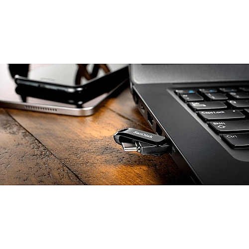 Накопичувач SanDisk  256GB USB 3.1 Type-A + Type-C Ultra Dual Drive Go Чорний