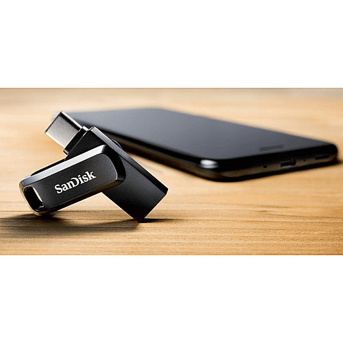 Накопичувач SanDisk  256GB USB 3.1 Type-A + Type-C Ultra Dual Drive Go Чорний