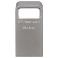 Накопичувач Kingston   64GB USB 3.2 Type-A Gen1 DT Micro R200MB/s Metal