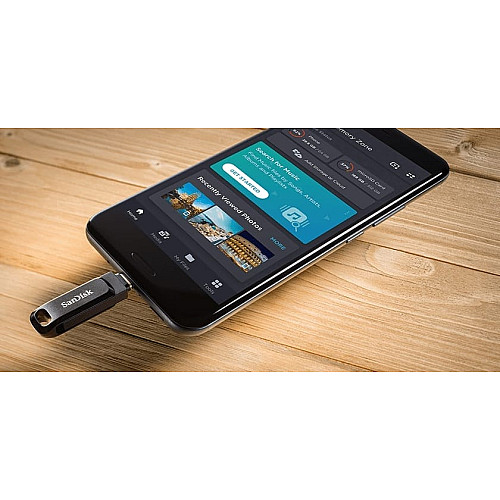 Накопичувач SanDisk  256GB USB 3.1 Type-A + Type-C Ultra Dual Drive Go Чорний