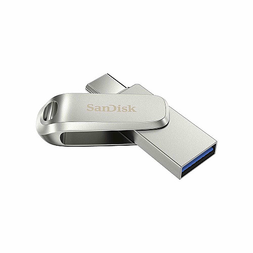 Накопичувач SanDisk  128GB USB 3.1 Type-A + Type-C Dual Drive Luxe Срібний