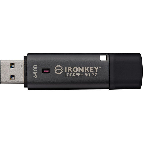 Накопичувач Kingston   64GB USB 3.2 Type-A Gen1 IronKey Locker+ 50 G2