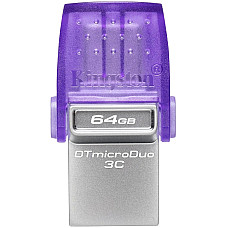Накопичувач Kingston   64GB USB 3.2 Type-A Gen1 + Type-C DT microDuo 3C R200MB/s