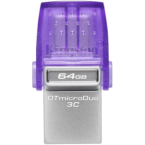 Накопичувач Kingston   64GB USB 3.2 Type-A Gen1 + Type-C DT microDuo 3C R200MB/s