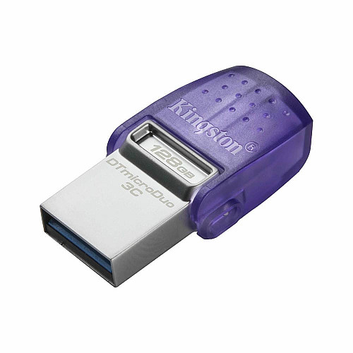 Накопичувач Kingston  128GB USB 3.2 Type-A Gen1 + Type-C DT microDuo 3C R200MB/s