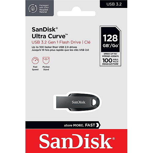 Накопичувач SanDisk   64GB USB 3.2 Type-A Ultra Curve Чорний