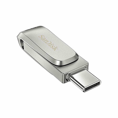 Накопитель SanDisk 64GB USB 3.1 Type-A + Type-C Dual Drive Luxe Серебряный